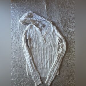 Vintage Ralph Lauren Ivory V-Neck Cable Sweater